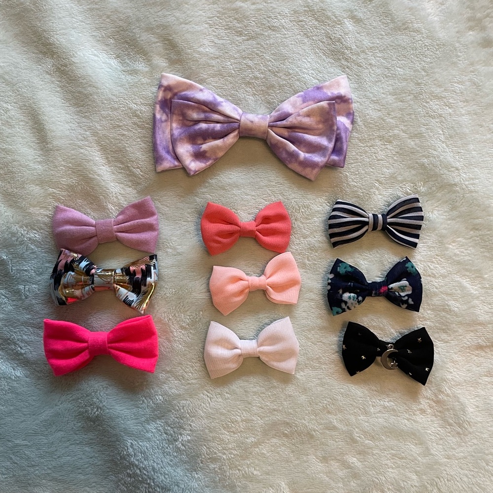 Justice Multicolor Bow Hair Clips Set